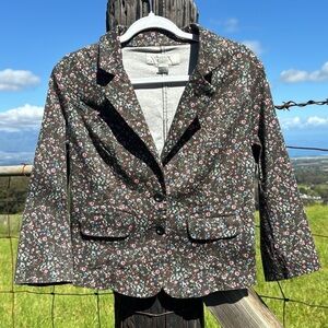 Y2K Retro Cottagecore American Rag Ditzy Floral Blazer Jacket M